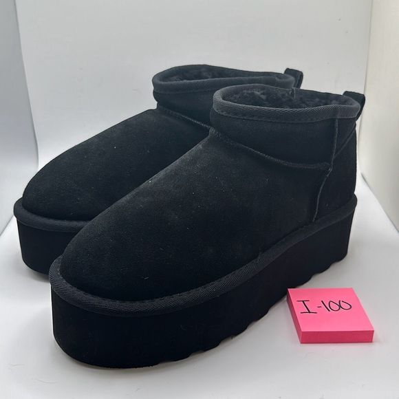 CUSHIONAIRE Women's Genuine Suede pull on platform boot +Memory Foam 7.5 BLACK - Picture 3 of 7